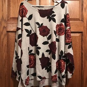 Almost Famous Rose Sweater. 3X